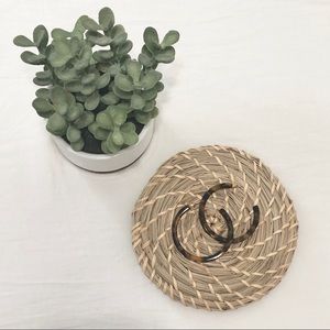 Carly Jean Los Angeles Tortoise Shell Hoop Earring